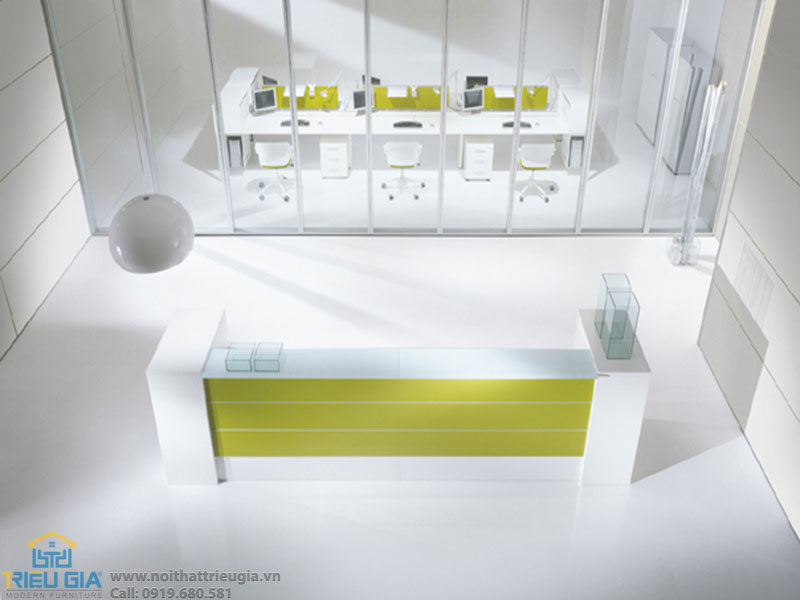 Quầy lễ tân đẹp QLT07